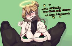 angel big_breasts big_penis bikini breasts dark-skinned_male dark_skin english_text halo interracial light-skinned_female light_skin looking_at_viewer male_pov mr.sir_69 paizuri pan-african_colors pan-african_flag_bikini pan_african_colors penis pov raceplay safebooru-tan self_upload smug_face text uncensored veiny_penis