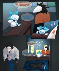 2026 blush comic deltarune deltarune_(symbol) deltarune_chapter_2 detachable_parts dialogue dick dragmarok hidden_sex secret_sex sex shaking swatch_(deltarune) swatchling_(deltarune) tasque_manager_(deltarune) unaware vaginal_penetration