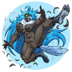 5_fingers 5_toes abs anthro avian beak big_breasts bird black_body breasts ceehaz convenient_censorship feathers feet female fingers hair humanoid_feet humanoid_hands lightened_soles long_hair martlet_(undertale_yellow) martlet_(zenith_form) muscular muscular_anthro muscular_female navel non-mammal_breasts non-mammal_navel nude plantigrade scuted_legs scutes soles solo source_request tail tail_feathers thick_thighs toes undertale_(series) undertale_yellow wide_hips