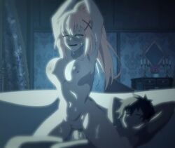 2d 2d_animation armpits arms_up blonde_hair bondage cum_in_pussy darkness_(konosuba) horny_female kono_subarashii_sekai_ni_shukufuku_wo! longer_than_30_seconds pleasure_face reverse_cowgirl_position riding_penis satou_kazuma shiina_ecchi short_video shorter_than_one_minute sound tagme thick_penis video