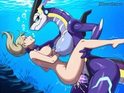 2girls ai_generated ann_takamaki anthro asphyxiation big_breasts blue_eyes bubbles choking crossover dildo_in_pussy female_rapist forced_yuri grey_hair huge_breasts human human_on_anthro jscammie leg_grab light-skinned_female light_skin megami_tensei metallic_body miraidon nintendo nipples nude nude_female persona_5 pleasure_face pokemon pokemon_(species) pokemon_sv pokephilia purple_body rape raped_by_female raped_female size_difference smug_face strap-on struggling tagme underwater underwater_peril underwater_rape vaginal_penetration yuri