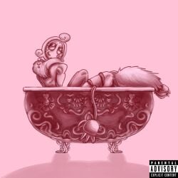 album_cover alternate_version_available bathtub bathtub_sex dandy's_world dandys_world eating eating_ass eating_pussy femboy femboy_focus gatorsnakes gay gay_male gay_sex glisten_(dandy's_world) goob_(dandy's_world) implied_oral implied_sex leg_warmers leg_warmers_only looking_at_viewer looking_back makeup neck_fur neck_tuft parental_advisory parental_advisory_sticker skinny spider spider_legs