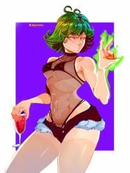 1girls abs alternate_version_available aura bare_shoulders big_breasts bikini bikini_bottom bikini_top breasts busty curly_hair curvaceous curvy curvy_female curvy_figure denim denim_shorts female female_focus female_only green_eyes green_hair hi_res high_resolution highres j.c._staff jean_shorts kabozen large_breasts light-skinned_female light_skin medium_breasts medium_hair one-punch_man shorts skindentation solo solo_female solo_focus tagme tanline tanlines tatsumaki thick_thighs thighs thong thong_straps toned toned_arms toned_body toned_female voluptuous voluptuous_female wine wine_glass