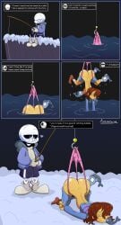 anonimop3rson bubble_butt female_frisk frisk humiliation sans undertale wedgie