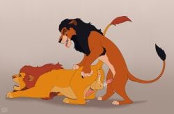 after_sex after_vaginal animal_genitalia animal_penis anthro anus balls bodily_fluids brother brothers caraluca closed_eyes cum cum_from_vagina cum_in_vagina cum_inside cum_on_penis cum_string cuntboy digital_media_(artwork) disney duo erection felid feline_genitalia feline_penis feral feral_on_feral full-package_cuntboy fur genital_fluids genitals half-closed_eyes half-erect herm hermaphrodite hi_res incest intersex intersex/male leaking_cum lion male maleherm maleherm/male mammal mane mature_anthro mature_male mti_crossgender mtmh_crossgender mufasa multi_genitalia narrowed_eyes open_mouth pantherine penile_spines penis pussy rule_63 scar_(the_lion_king) sibling simple_background smile tail teeth the_lion_king tongue tongue_out vulva
