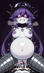 1boy 1girls ai_generated big_belly cowgirl_position cum cum_in_pussy cum_inside cumflated_belly cumflation female female_penetrated humanoid humanoid_penetrated inflation looking_at_viewer male male/female male_penetrating male_penetrating_female male_pov murder_drones nori_(murder_drones) pov robot robot_boy robot_girl sex tagme vaginal_penetration