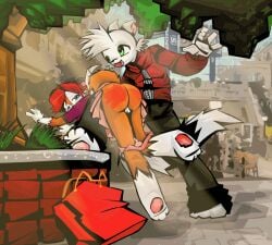 2010 animated ass canid canine clothed clothing corporal_punishment discipline domestic_cat duo felid feline felis female fox furry genitals hand_print humiliation male mammal panties panties_down park partially_clothed pink_clothing pink_panties pink_underwear public public_exposure public_humiliation punished punishment reddened_butt romantic romantic_couple smallmew underwear underwear_down vulva