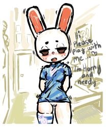 animal_crossing anthro anthro_female anthro_only arms_behind_back asking_for_it begging begging_for_sex blue_shirt blush blushing_at_viewer blushing_female breeding_request bunny bunny_ear bunny_ears bunny_girl bunnygirl female female_anthro female_focus female_only freckles freckles_on_face furry furry_ears furry_female furry_only hips horny horny_female inviting inviting_to_sex inviting_viewer looking_at_viewer needy nintendo no_panties no_underwear panties_removed partially_clothed partially_undressed pleasurecheri presenting pussy pussy_juice pussy_juice_drip pussy_juice_trail pussy_peek request requesting_sex ruby_(animal_crossing) shaking_hips shirt shirt_only thigh_gap thigh_highs thighhighs thighs tight_clothes tight_clothing vulva vulva_line white_fur wiggle_lines