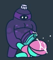 2025 animated bodily_fluids candy_(gemsum) cum cum_on_head cum_on_self duo food food_creature from_front_position frottage gemsum genital_fluids genitals humanoid loop low_res lying male male/male multicolored_body multicolored_penis nude nude_male on_back overweight overweight_male penile penis penises_touching purple_body purple_penis reverse_wheelbarrow_position seamless_loop sex soda_(gemsum) soda_bottle standing thrusting two_tone_body two_tone_penis