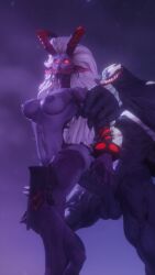 anal big_ass big_balls big_breasts big_penis blender_(software) blender_eevee elf_ears grabbing_another's_arm grabbing_from_behind horns lolpro2 looking_at_another looking_back magik magik_(darkchylde) magik_(marvel_rivals) male marvel marvel_rivals monster_girl monster_on_monster no_sound sex_from_behind sharp_nails sharp_teeth standing_sex straight tagme venom_(marvel) venom_(marvel_rivals) video