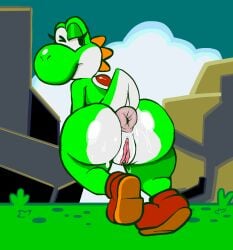 1girls anthro anus ass background bedroom_eyes big_ass dinosaur eyelashes fat_ass female female_only furry furry_female furry_only green_skin green_yoshi huge_ass large_ass looking_at_viewer mario_(series) nintendo outdoors presenting_anus presenting_ass presenting_hindquarters presenting_pussy pussy reptile scalie self_upload shoes solo solo_female super_mario_bros. super_mario_world tail woahaldo yoshi