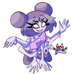 1girls arachnid boob_window crop_top cute darkseptor fangs gesture muffet muffet_(undertale) panties penetration_gesture smile spider spider_girl suggestive_gesture thighhighs undertale