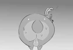 2026 2d_animation animated anthro antlers anus anus_focus ass backsack balls big_butt bodily_fluids butt_focus butt_smother condensation deer exclamation_point facesitting_pov genitals greyscale heart_symbol hi_res horn iamapoliceman looking_at_viewer mammal monochrome perineum scut_tail short_tail smile smothering solo sweat sweaty_anus sweaty_butt tail