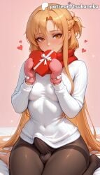 1futa 2026 ai_assisted ai_generated anime artist_name asuna_(sao) blush box bulge chocolate explicit futanari gift gift_box heart-shaped_chocolate hi_res high_quality high_resolution highres long_hair otoko_no_ko pantyhose patreon patreon_username penis ribbed_sweater sitting solo stable_diffusion sweater sword_art_online sword_art_online:_alicization testicles tsukoneko valentine wariza watermark white_sweater yuuki_asuna