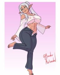 2d barefoot borderreloaded busty elf elf_ears elf_female elf_girl female female_focus female_only frieren frieren_beyond_journey's_end full_body hourglass_figure light-skinned_female light_skin long_hair pointy_ears pubes pubic_hair pubic_hair_peek skimpy skimpy_clothes tagme tan tan_body tan_skin tan_skinned_female tanline twintails white_hair wide_hips