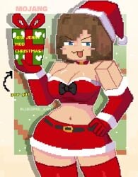 choker christmas christmas_clothing christmas_outfit christmas_present cleavage collar cubic_head jenny_belle_(slipperyt) liamvickers_98 long_gloves mcyt midriff minecraft minecraft_youtubers sexy tagme tagme_(character) thighhighs twitch twitch.tv twitch_streamer twitter twitter_username youtube youtuber youtubers