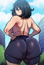 ai_generated ass_focus ass_sweat back_view behind_view big_ass big_butt boku_no_hero_academia bubble_butt butt_markings female looking_at_viewer my_hero_academia nana_shimura shimura_nana solo sucking sucking_lollipop sweat thick_thighs tight_pants wqzyart