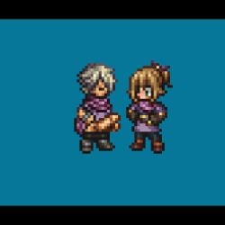 1boy 1girls animated blowjob blue_background blush female handjob kneeling male octopath_traveler penis pixel_animation pixel_art rtf12 sex sprite sprite_edit therion_(octopath_traveler) tressa_colzione