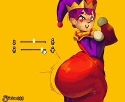 ass_expansion big_ass blushing clothed clown femboy gigantic_ass hugh_morris jester jester_hat jester_outfit male male_only mii nintendo slider slider_(control) starstar000 suprised tomodachi_life tomodachi_life:_living_the_dream