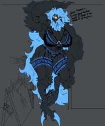 2025 abs anthro avian avian_feet beak biceps big_breasts big_muscles bird black_body black_fur blue_beak blue_body blue_claws blue_feathers blue_fur blue_hair bottomwear breasts broken_door claw_fingers claws clothed clothed_anthro clothed_female clothing death_by_snu_snu dialogue digital_media_(artwork) door duo english_text eyebrows eyelashes feathers feet female female_anthro fingers frilly frilly_clothing frilly_panties frilly_underwear fur hair hand_on_ceiling hand_on_hip hi_res huge_breasts huge_hair huge_muscles imminent_sex lingerie long_hair martlet_(undertale_yellow) martlet_(zenith_form) muscular muscular_anthro muscular_female navel non-mammal_breasts non-mammal_navel open_mouth panties pecs scuted_legs scutes signirsol simple_background size_difference smile solo talons text thick_thighs toe_claws toes tongue topwear undertale undertale_(series) undertale_yellow underwear wide_hips wings yellow_sclera