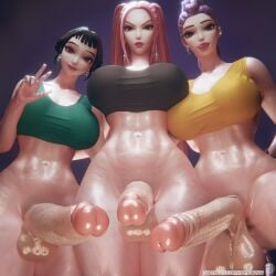 3d 3futas abs asian_female crop_top elevenendless endlessillusion erect_penis erection futa_only futanari korean_female kpop_demon_hunters licking_lips looking_at_viewer mira_(kpop_demon_hunters) peace_sign rumi_(kpop_demon_hunters) zoey_(kpop_demon_hunters)