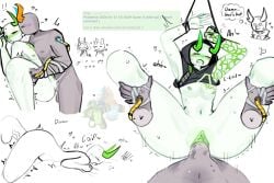 blue_horn blush coil_(phighting) cum_in_pussy cum_inside cuntboy cuntboy/male cuntboy_penetrated cuntboysub cybernetics deep_penetration demon_horns dick_in_pussy green_horn green_horns green_pussy hands_tied_above_head holding_legs_up horns male_on_cuntboy moaning orange_horn phighting sex shirt_lifted_over_breasts shuriken_(phighting) sweating unidentifed7 wet_pussy white_skin