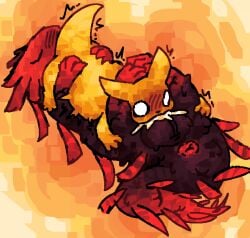 anal anus ass balls_deep black_body blush blush_lines bodily_fluids butt_grab closed_eyes cum cum_in_mouth cum_inside deep_throat duo feral feral_on_feral genital_fluids hand_on_butt head_between_legs hi_res inflation leglock lizard_(rain_world) lying lying_on_another male male/male monk_(rain_world) on_back oral oral_penetration penetration rain_world red_anus red_lizard_(rain_world) restrained rimming scaliescum sex size_difference slugcat tremble_spikes twitching videocult wide_eyed yellow_body