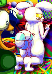 2boys absurd_res anthro anus autotailsex big_anus big_eyes bump_the_bunny dip_the_diprodon giant_tail hi_res lagomorph male male/male male_focus male_only mammal masturbation penetration sex sharp_teeth solo swagbun tail tail_fetish tail_insertion tail_play tail_sex teeth thick_thighs