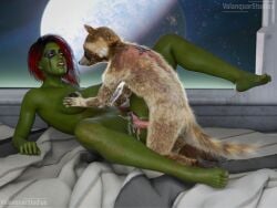 1boy1girl 3d 3d_(artwork) alien alien_girl alien_humanoid animal_genitalia animal_penis athletic_female bed bedroom completely_naked_female completely_nude completely_nude_female cross_species cum cum_drip cum_explosion cum_in_pussy cum_inside cum_on_body feral_on_alien feral_on_female feral_penetrating fucked furry_male gamora green_skin guardians_of_the_galaxy guardians_of_the_galaxy_(game) high_quality high_resolution interspecies interspecies_fuck interspecies_relationship legs_together looking_at_partner looking_pleasured male/female marvel marvel_cinematic_universe marvel_comics missionary_position moaning moaning_in_pleasure naked_female naked_male pussy pussy_hair pussy_lips pussy_penetrated pussy_penetration raccoon_dog rocket_raccoon romantic_sex science_fiction sex space space_background toned_female vaginal vaginal_penetration vaginal_sex valanquarstudios zoophilia