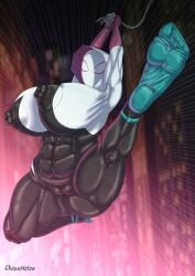 abs arms_up camel_toe cameltoe chaosmelon city curvaceous_female erect_nipples foot_focus ghost-spider gwen_stacy hood huge_breasts marvel marvel_comics muscular_female nipples nipples_visible_through_clothing spider-gwen spider-man:_across_the_spider-verse spider-man:_into_the_spider-verse superheroine tagme thick_thighs useless_clothing venus_body