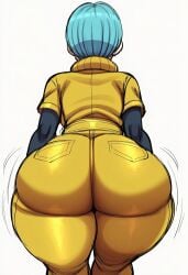 1girls ai_generated ass back_view big_ass big_butt brasil_louco bubble_ass bubble_butt bulma_(dragon_ball) bulma_briefs bulma_briefs_(dragon_ball_super_superhero) dragon_ball dragon_ball_super dragon_ball_z female female_only full_body fully_clothed milf shueisha simple_background solo solo_female solo_focus tagme toei_animation white_background