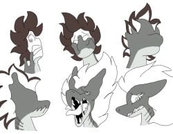 anthro black_bottomwear black_clothing black_pants bottomwear brown_hair changed_(video_game) clothing duo female fish forced forced_transformation gender_transformation genitals goo_transformation grey_body hair heart_symbol human latex latex_transformation lin_(changed) male male/female mammal marine mtf_transformation nude pants shark sinful_drawz the_shark_(changed) tiger_shark_(changed) transformation white_body