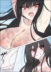 2girls big_breasts black_hair blue_archive breast_fight breast_sumo breast_swing breasts bruised bruised_breast bruises catmito1412 competitive_intercourse competitive_sex completely_naked completely_naked_female completely_nude completely_nude_female female_focus female_only hasumi_(blue_archive) huge_breasts large_breasts lesbian_competitive_intercourse long_hair naked nude red_eyes rio_(blue_archive) sexfight titfight yuri