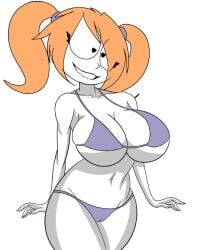 1girls belly belly_button big_breasts bite biting_lip biting_own_lip black_eyes breasts chloe_smith_(oc) curvy curvy_body curvy_female female female_focus female_only heart heart-shaped_pupils heart_eyes heart_symbol large_breasts light-skinned_female light_skin lips massive_breasts oc orange_hair original_character pussy vagina voluptuous voluptuous_body voluptuous_female white_body white_skin