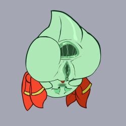 alternate_version_ ass_spread blushing_female boo_(mario) fat_pussy lady_bow mario_(series) nintendo paper_mario simple_background super_mario_bros. tagme wet_anus wet_pussy woahaldo