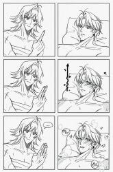 athletic athletic_female athletic_male bed bedroom bedroom_sex blush blushing_male boypussy ceto_(path_to_nowhere) chief_(path_to_nowhere) cleavage comic dominant_female finger_fuck fingering fingering_pussy implied_penetration implied_sex insertion long_hair male_chief_(path_to_nowhere) mia990099 muscular muscular_female muscular_male older_female pussy_juice pussy_juice_drip scar scars scars_all_over short_hair submissive_male trembling trembling_for_pleasure wrapped_bra younger_male