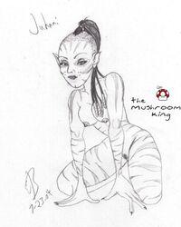 2004 cathar juhani knights_of_the_old_republic monochrome nude pubic_hair star_wars straight_hair themushroomking