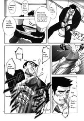 comic dick_gumshoe gay gyakuten_saiban male male_only masturbation miles_edgeworth monochrome naruhodou_ryuuichi penis tagme urethral_rubbing yaoi