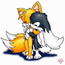 anthro canine closed_eyes crossover fox fur interspecies klonoa klonoa_(series) male male_only mammal multiple_males nude penis sonic_(series) standing straight_hair tagme tails twotails unknown_species yaoi