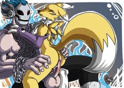 digimon furry orgasm penis renamon sex skullmeramon tail vaginal_penetration vaginal_penetration