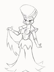 anthro avian bird darkwing_duck disney duck female morgana_macawber nipples tagme