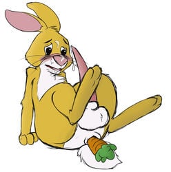 anal_insertion anus ass carrot cum disney erection insertion lagomorph legs_up lying male male_only nude paws penetration penis plain_background rabbit rabbit_(winnie_the_pooh) sketch smooth_skin solo testicles winnie_the_pooh_(franchise)