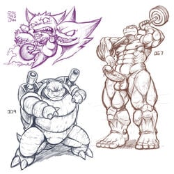 2012 anal anus balls blastoise dreke erection furry gastly ghost handjob haunter licking machoke male male_only molestation muscles nintendo nude oral penis pokemon pokemon_(species) precum rimming sketch spirit tongue