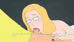 1boy 1girls beth_smith blonde_hair blowjob blush deep_breath deepthroat female ferdafs incest milf morty_smith mother_and_son oral rick_and_morty rick_and_morty:_a_way_back_home son_and_mother