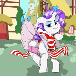 absurd_res anus ass baigak blush clothed clothing dildo dildo_in_pussy dildo_insertion eyelashes female feral friendship_is_magic genitals hasbro hi_res looking_at_viewer looking_back masturbation my_little_pony penetration pupils pussy rarity_(mlp) sex_toy sex_toy_in_pussy sex_toy_insertion smile solo thick_thighs vaginal_penetration