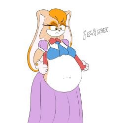 1girls animated animated animation anthro belly belly_overhang bra breasts bunny dress fat female female_focus female_only furry ic-icle lagomorph lagomorph_humanoid large_breasts milf mother mother orange_hair overweight overweight_female rabbit sega sonic_(series) sonic_the_hedgehog_(series) stomach struggling struggling_to_fit thick_thighs thighs vanilla_the_rabbit yellow_eyes