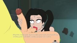 ball_sucking big_penis black_hair_female ferdafs handjob morty_smith partial_male red_lipstick rick_and_morty rick_and_morty:_a_way_back_home sucking sucking_balls