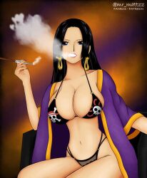 boa_hancock female female_only hiyozuki one_piece smoking smoking_pipe