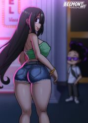 asui_tsuyu belmont booty_shorts erect_penis jean_shorts minoru_mineta my_hero_academia nipple_bulge prostitution short_shorts shorts tagme tsuyu_asui