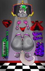 absurd_res angry animatronic anthro anus ass big_breasts breasts canid canine canis clothing female five_nights_at_freddy's five_nights_at_freddy's:_security_breach genitals hi_res imminent_sex legwear liafurr machine mammal nipple_piercing nipples panties pawpads piercing public_use pussy robot roxanne_wolf_(fnaf) scottgames sex_toy solo steel_wool_studios stockings stuck thick_thighs through_wall underwear wolf